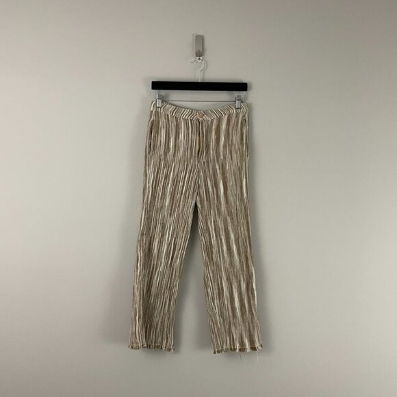 Free People Marta Yarn Stripe Tan Dyed Trouser Pants Size 0 - Picture 1 of 7
